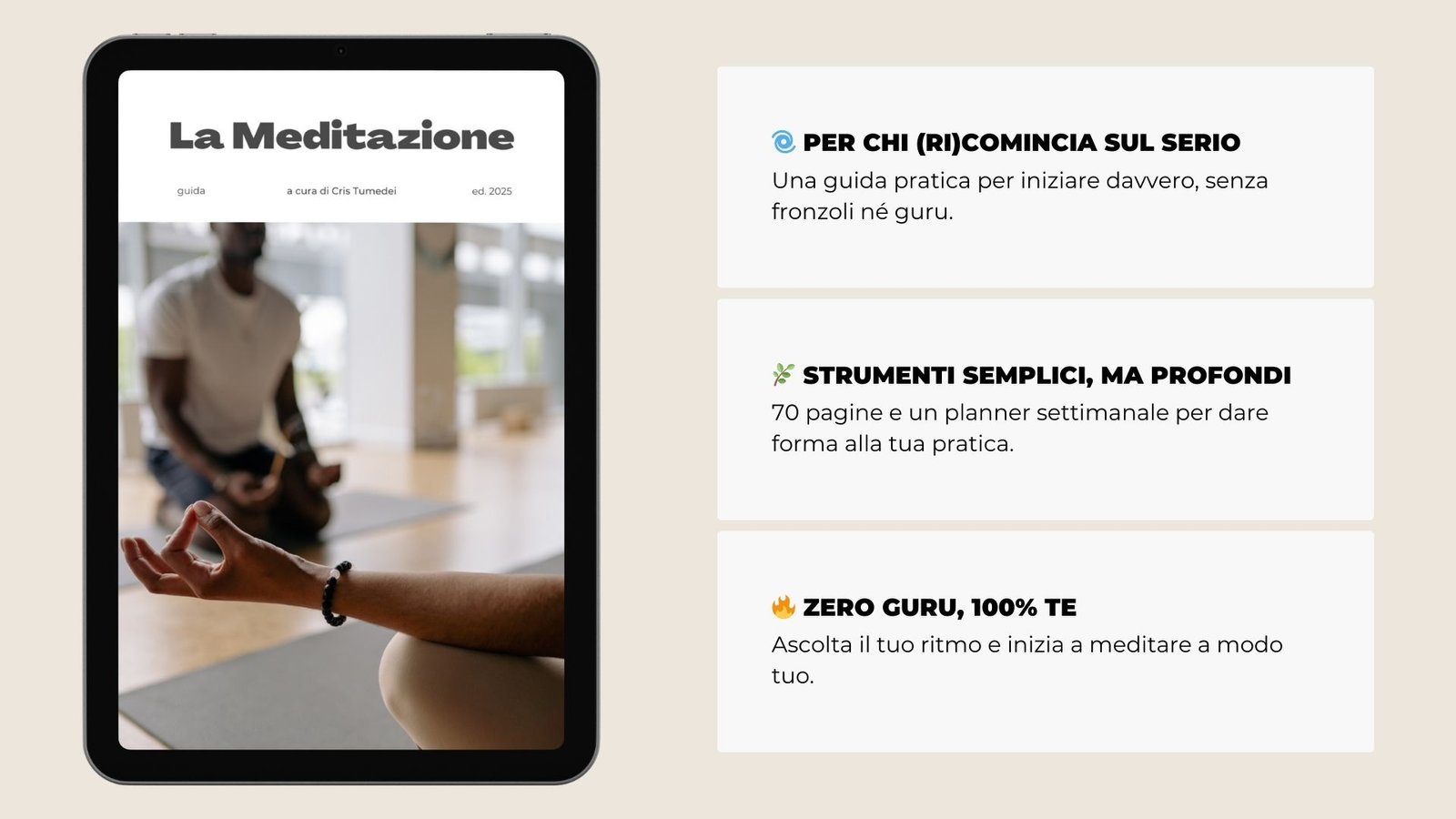 Vantaggi dell’ebook (Ri)comincia a Meditare, guida alla meditazione base