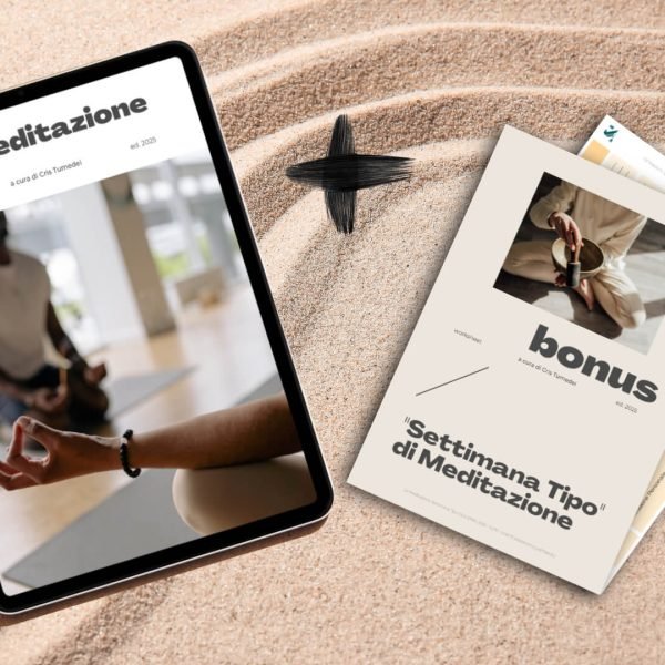 Copertina dell'ebook "(Ri)comincia a Meditare", guida pratica per iniziare a meditare con semplicità e costanza