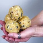 Palle di grasso naturali per uccelli da giardino, ricche di semi e nutrienti.